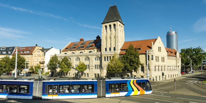 Anfahrt zum Volksbad Jena